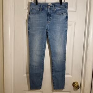 J. Crew 9" High-Rise Toothpick Skinny Jean Raw Hem in Hamden Wash  Size 28